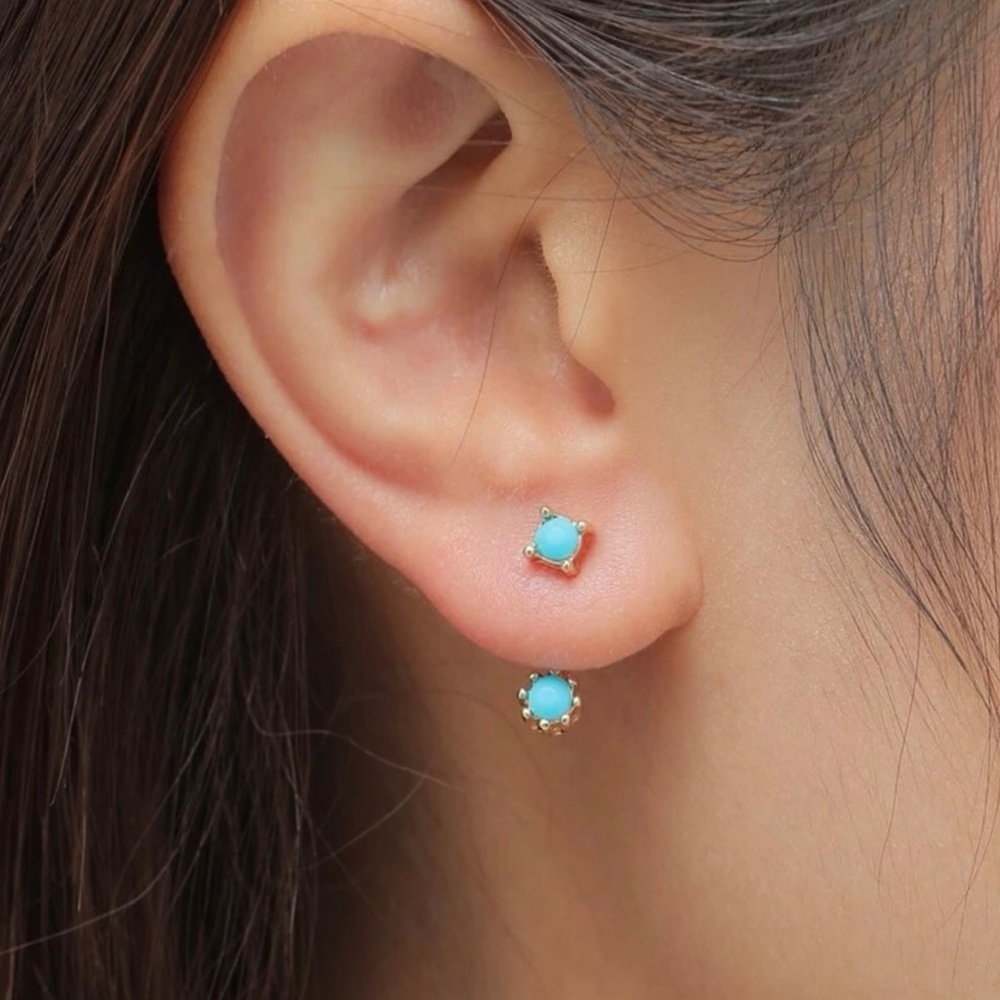 Goldtone and Turquoise Ear Jacket